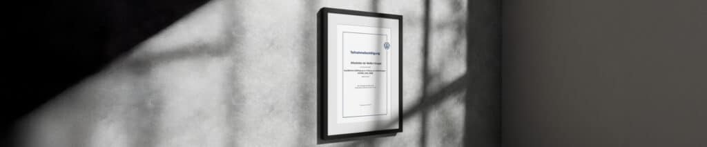 Urkunde: Weiterbildung für mehr Sicherheit und Service