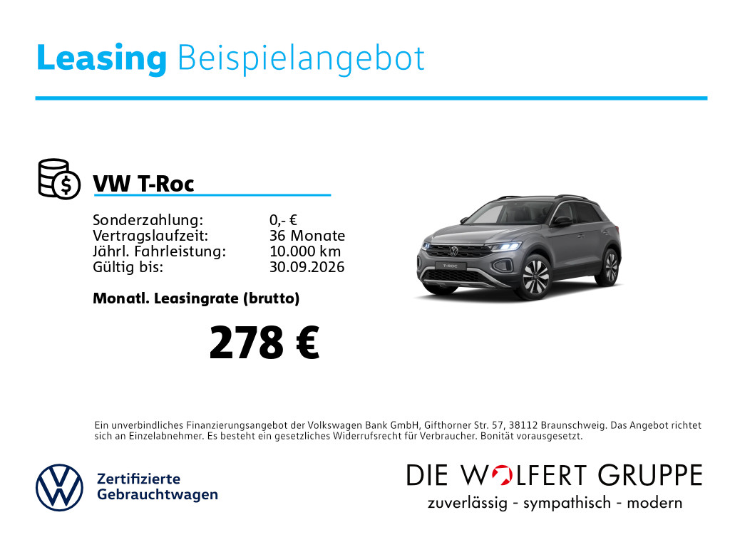 Fahrzeugabbildung Volkswagen T-Roc GOAL 1.5 TSI LED NAVI ACC CARPLAY PDC