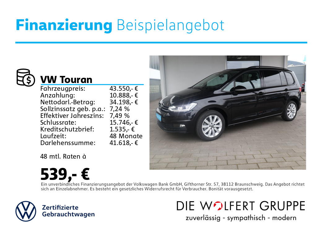 Fahrzeugabbildung Volkswagen Touran Highline 1.5 TSI DSG AHK PANO RFK 7-SITZE
