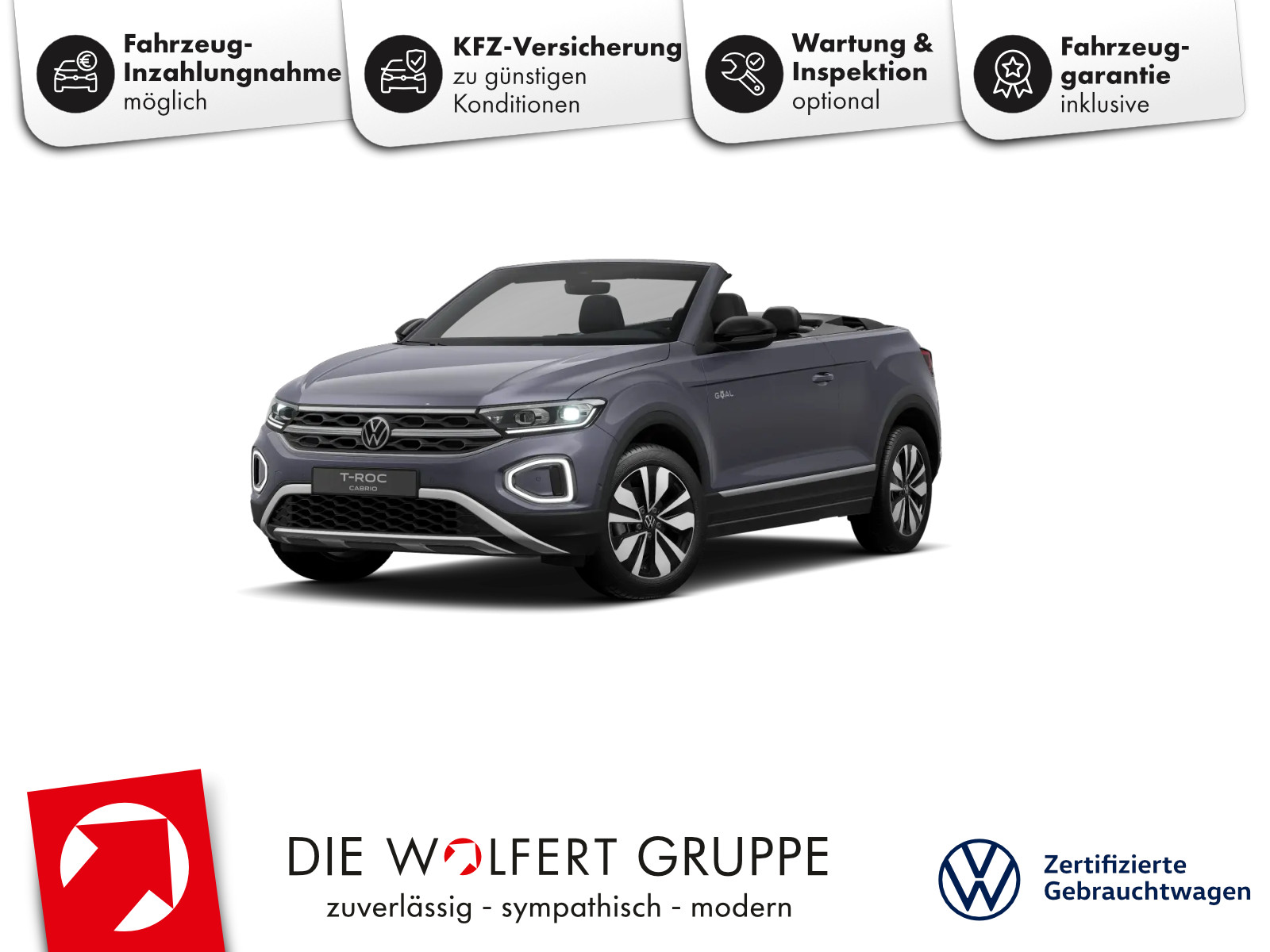 Volkswagen Zertifizierte Gebrauchtwagen 10 Volkswagen T-Roc Cabriolet GOAL 1.0 TSI RFK NAVI ACC LED CARPLAY