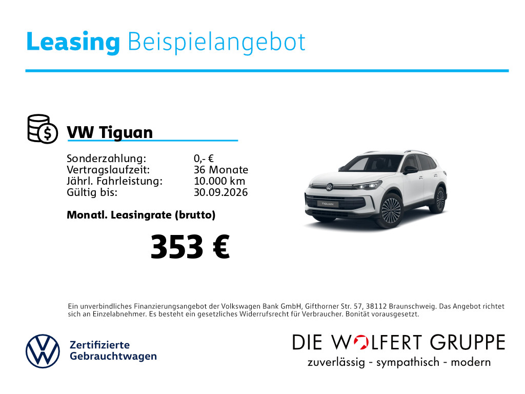 Fahrzeugabbildung Volkswagen Tiguan GOAL 2.0 TDI DSG AHK MATRIX 360° CARPLAY