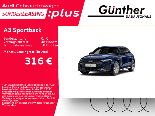 Audi A3 Sportback S LINE+WINTERRÄDER+HEAD UP+KAMERA+