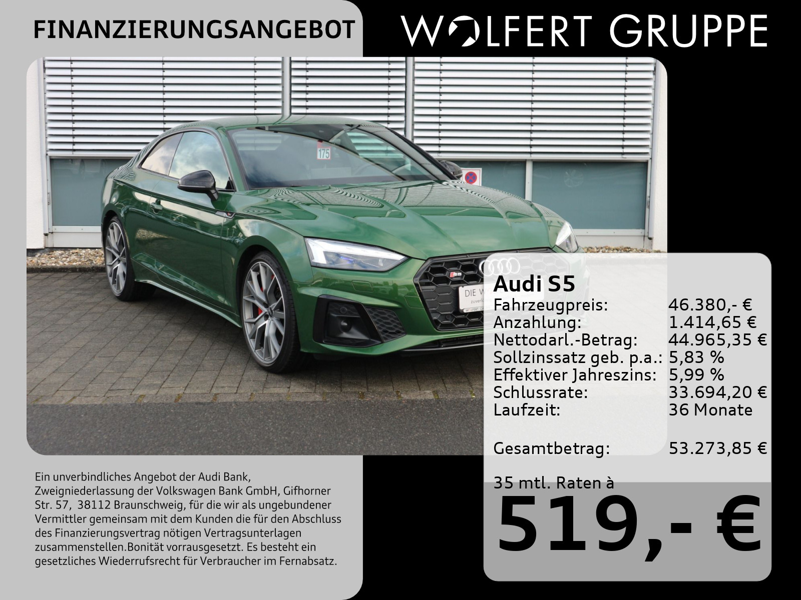 Fahrzeugabbildung Audi S5 Coupe 3.0 TDI quattro MATRIX*B&O*RFK