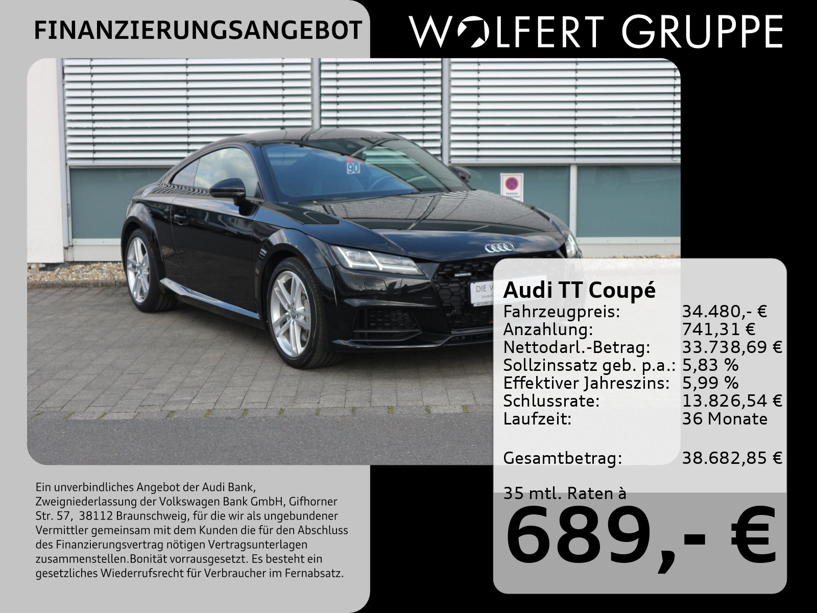 Fahrzeugabbildung Audi TT Coupé 45 TFSI quattro S tronic RFK*NAVI*GRA