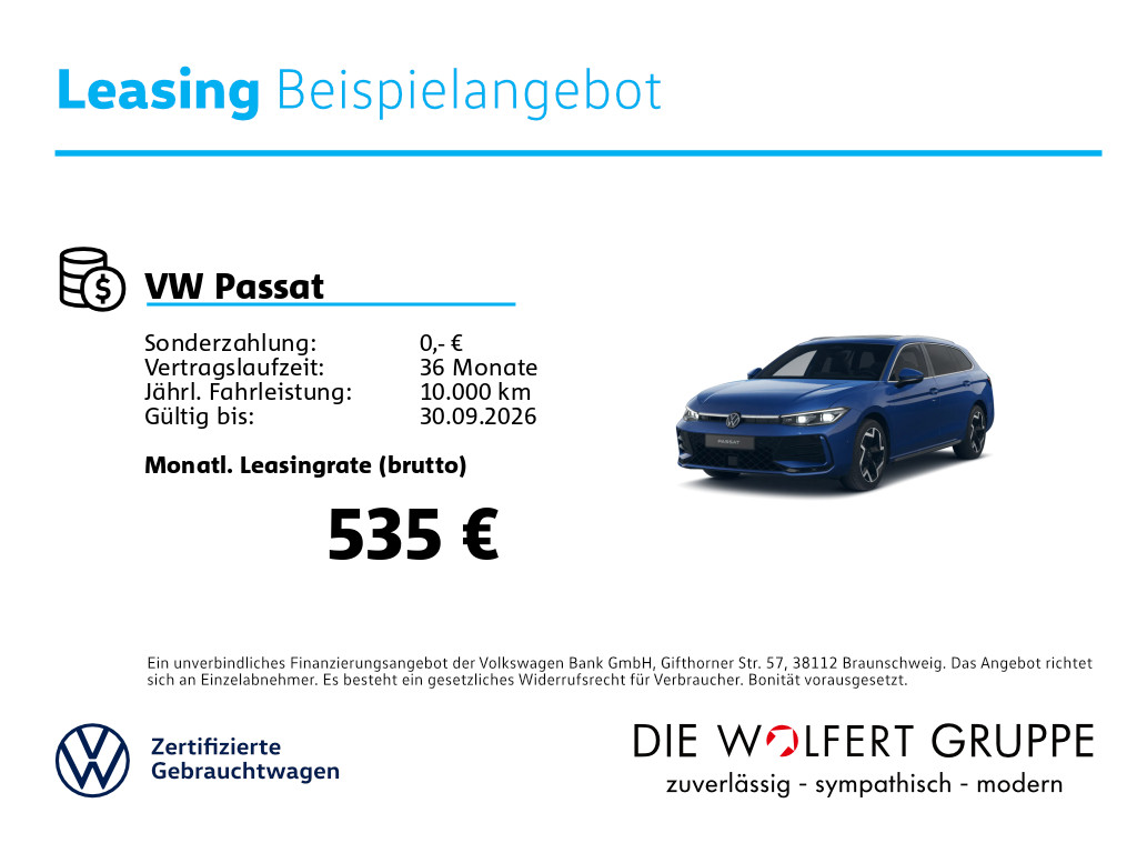 Fahrzeugabbildung Volkswagen Passat R-Line 2.0 TDI 4M DSG PANO STHZ 360° HK