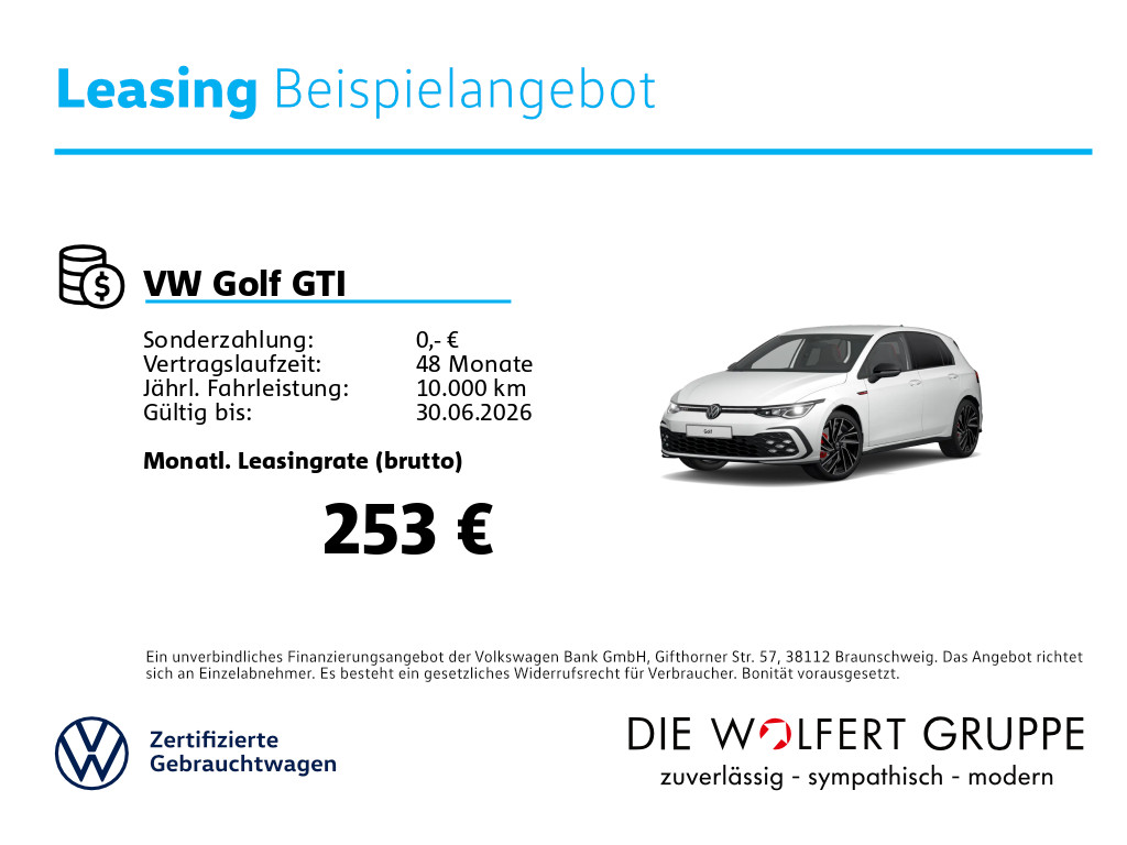 Fahrzeugabbildung Volkswagen Golf GTI 2.0 TSI DSG BLACK STYLE RFK ACC 19