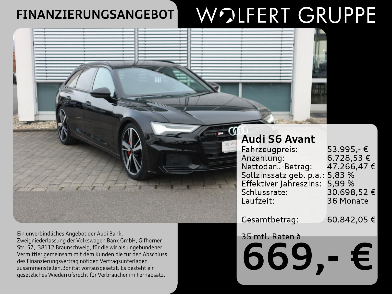 Fahrzeugabbildung Audi S6 Avant TDI quattro AHK*PANO*B&O*MATRIX*ACC
