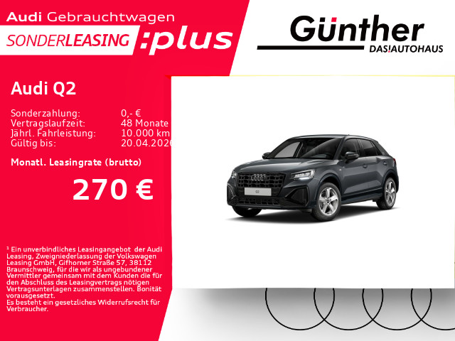 Fahrzeugabbildung Audi Q2 30 TFSI S LINE+WINTERRÄDER+AHK+RÜCKFAHRKAMERA