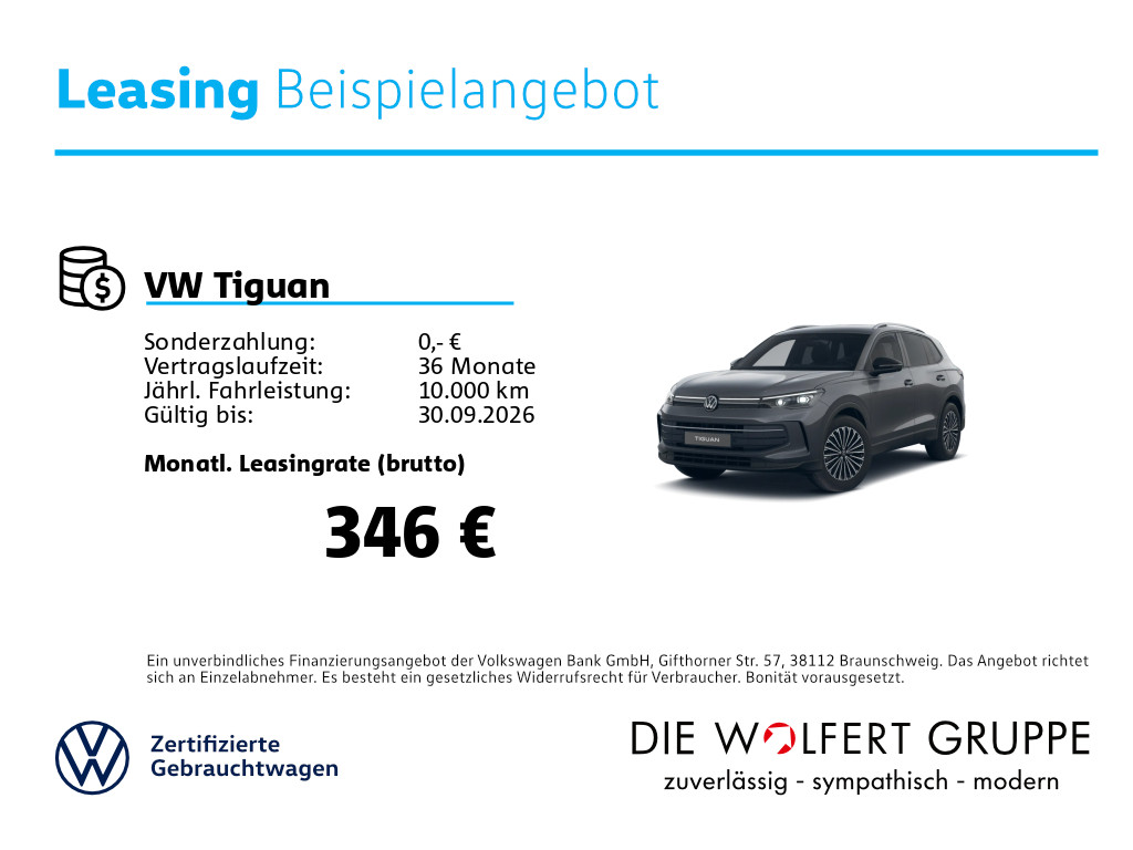 Fahrzeugabbildung Volkswagen Tiguan GOAL 2.0 TDI DSG AHK 360° MATRIX