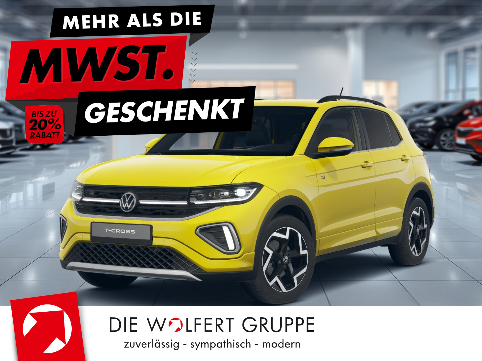 Fahrzeugabbildung Volkswagen T-Cross R-Line 1.0 TSI OPF (116 PS) 6-Gang*GANZJAHRESREIFEN*AHK*NAVI*